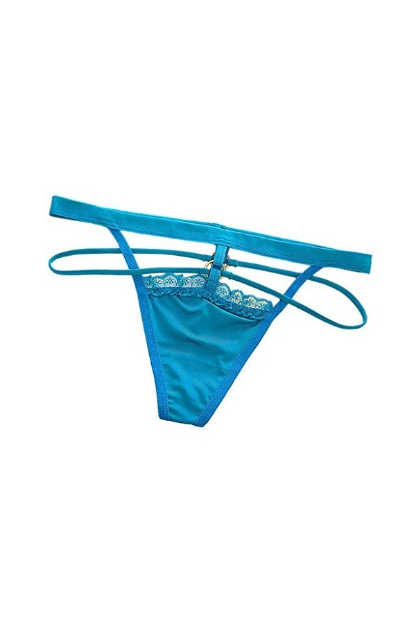 YiyiLai Femme sous-vêtement Lingerie Invsible G-String Tong Culotte Transparent Sexy Dentelle Uni Violet