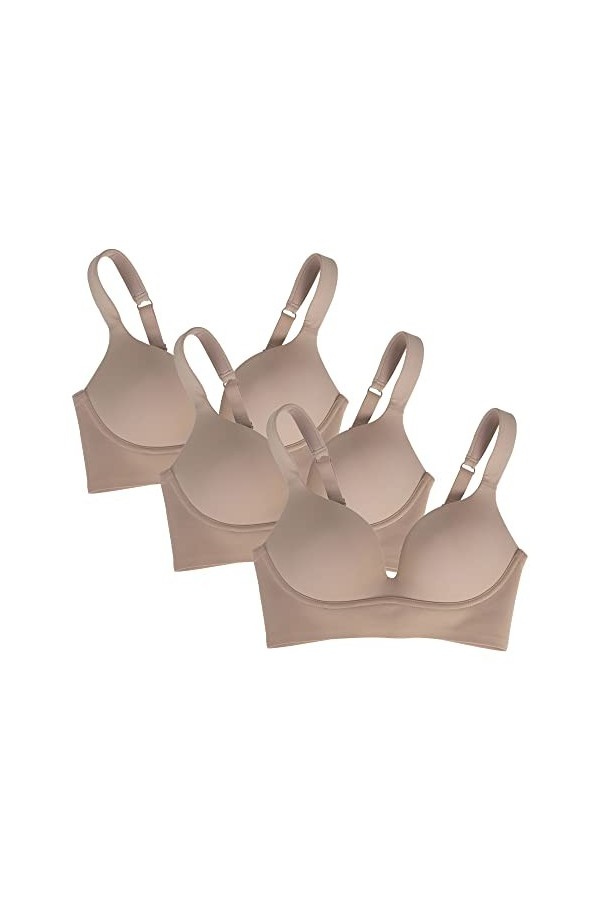 Soutien-Gorge De Sport Push-Up sans Fil pour Femmes V Profond Soutien-Gorge Ajustable sans Fil sans Couture Bralettes sans Ar