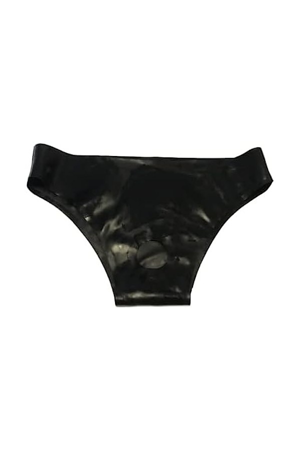 IDOBLO Sexy Men Black Natural Fetish Latex Briefs Open Small Hole pour La Gaine du Pénis,Couleur Personnalisée,XXL