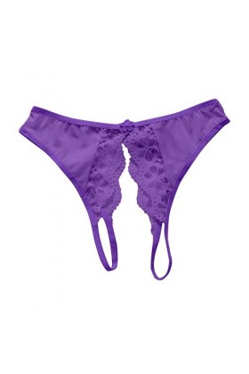 Lingerie sexy pour femme - Sous-vêtements fluo - Sexy - Avec ouverture à lavant, Z3 violet, Taille unique