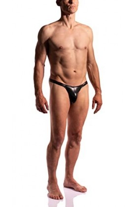 M2271 Tour String en cuir laqué super élastique, Noir , M