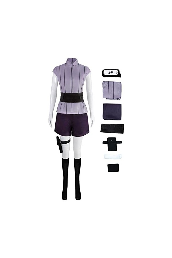 Foanja Hyūga Hinata Déguisement Femme Cosplay Anime Complet Sexy Uniforme et Bandeau Sacs Perruques Vêtements Accessoires pou