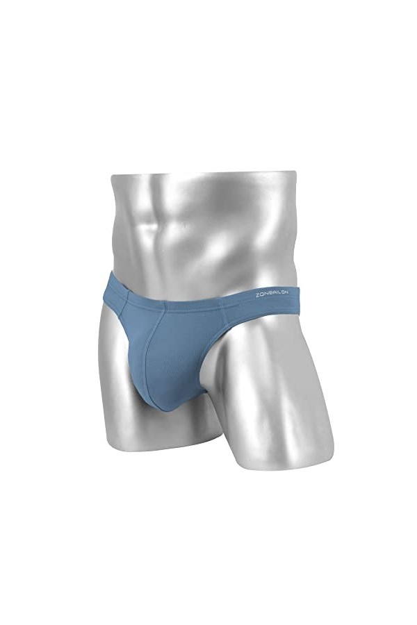 BIATWOWR String pour homme avec grande poche, taille élastique, taille basse, sexy, sans étiquette, respirant et confortable,