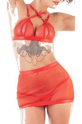 MeSeduce Ensemble de maille et élastiques rouges, rouge, XXL-3XL