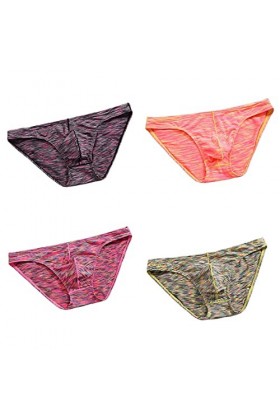 XKUN Slip Homme 4Pcs / Lot Sexy Taille Sexy Hommes Respirant-Multi,L