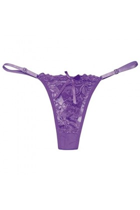 OKGD Culotte en dentelle pour femme grande taille sexy string culotte taille basse en dentelle noire culotte violette