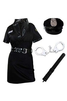 YIJIAN Costume de Costume de Police de Police de Police de Police de Police Color : Black, Size : One Size 