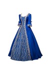 YSYOkow - Robe gothique vintage Steampunk Retro Court Princesse Robe à demi-manches Medieval Renaissance Cosplay Maxi Dresses
