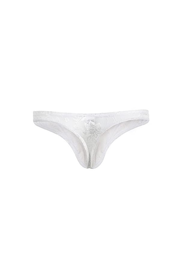 CABULE String sexy en dentelle pour homme - Culotte en maille - Violet - XXXL