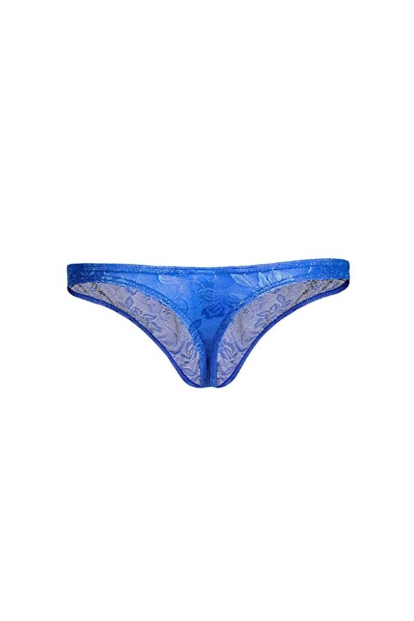 CABULE String sexy en dentelle pour homme - Culotte en maille - Violet - XXXL