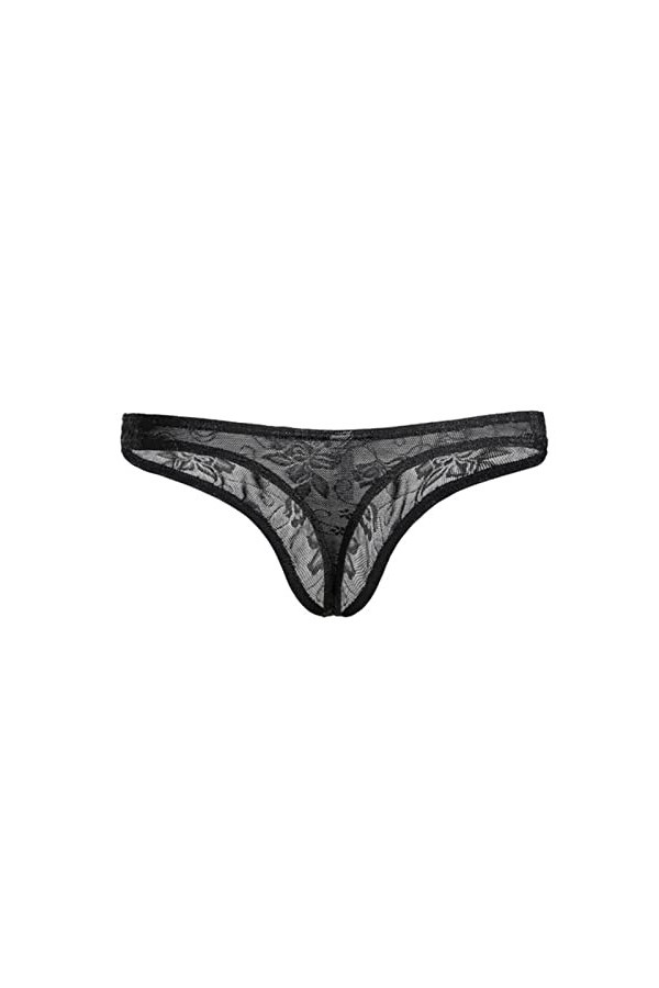 CABULE String sexy en dentelle pour homme - Culotte en maille - Violet - XXXL