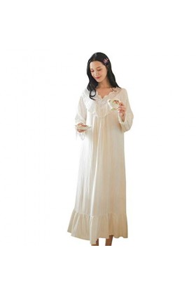 HOMDREAM Chemises De Nuit pour Femmes Pyjamas Victoriens Sexy Dentelle Manches Cloche Palace Chemise De Nuit Service à Domici