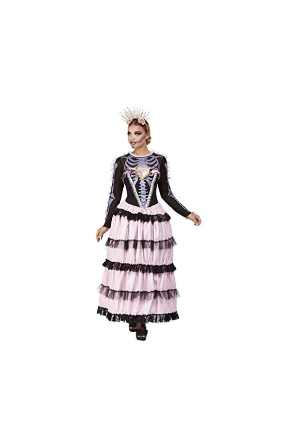 Smiffys Costume Senorita de luxe Dotd Deluxe, Filles, 63034M, rose, M-UK Size 12-14