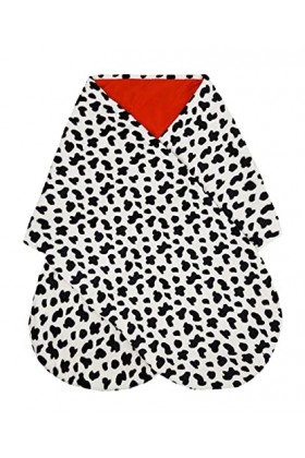 Geplaimir Cruella Deville G019 Costume pour femme Noir et blanc Accessoire Scarf Fourrure artificielle