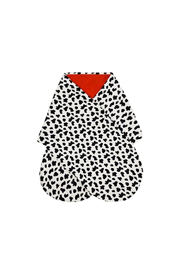 Geplaimir Cruella Deville G019 Costume pour femme Noir et blanc Accessoire Scarf Fourrure artificielle