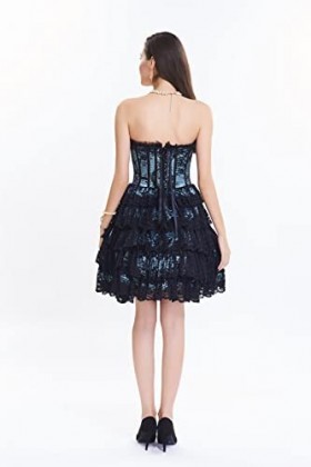 Body Court Sexy Lace Panel Shaper Dress Color : Red, Size : XL 