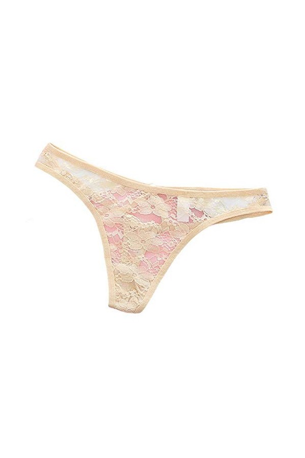 YiyiLai Femme Lingerie Invsible G-String Tong Culotte Transparent Sexy Dentelle Uni Violet