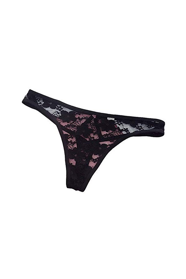 YiyiLai Femme Lingerie Invsible G-String Tong Culotte Transparent Sexy Dentelle Uni Violet