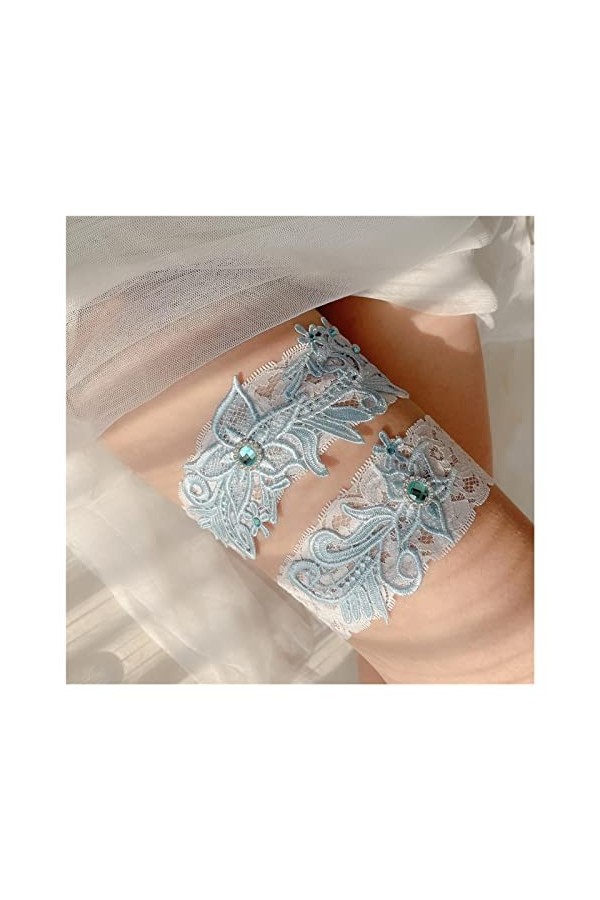 COLIFAS Anneau de Cuisse de mariée Sexy avec Porte-Jarretelles de Mariage Couleur : 7, Taille : Taille Unique 2 Taille Uni