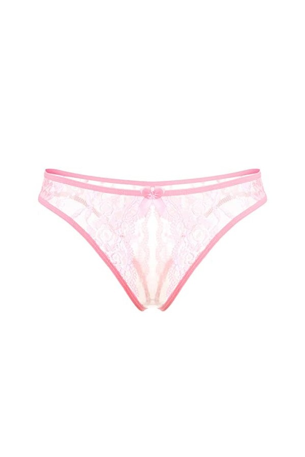 PADON Combinaison de nuit en coton pour femme - String sexy en dentelle - Ceinture ultra fine - Culotte ajourée - Sous-vêteme
