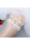 NC Jarretière en Cristal de Mariage, Jambes de Mariage avec Maille Extensible de Luxe et Porte-Jarretelles en Strass-Blanc 5p