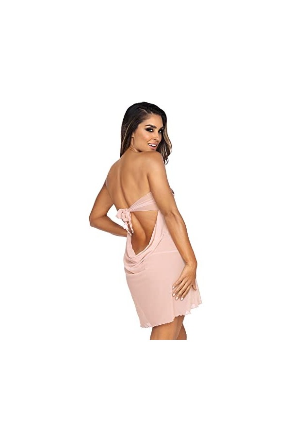 Axami Chemise+String Nuisette Séduisante V-9519, Rose,S