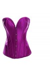 TTCI-RR Bustiers Corsets Corset sexy en acier satiné pour femme avec spirale en acier Taille S-2XL Couleur : violet Taille : 