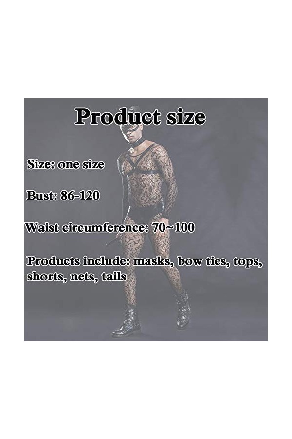 Uniforme Masculin De Chat en Maille Transparente Sexy en Une Pièce, Costume en Filet pour Hommes, Collants en Dentelle Floral