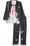 Smiffys Costume gangster zombie, avec veste, pantalon, haut, pièces en latex & nœud papi