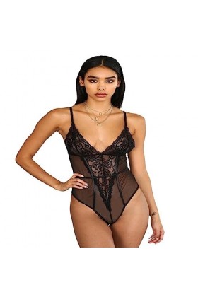 BAWHO Lingerie Sexy pour Femme, Grande Taille, Lingerie érotique ajourée, Combinaison Transparente en Maille