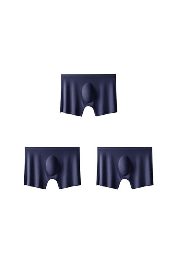 NAZARR 3pcs Men dété Men de Glace en Soie sans Couture sans vêtements Sexy Boxers Shorts mâles Ultra-Minces Respirant Boxer 