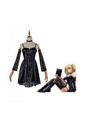 EXOTUF Misa Amane Cosplay déguisement fille femme quotidien gothique robe en cuir fête dhalloween,Set-XXL