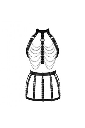 Femmes Body Strap Cuir Soutien - Gorge élégant évidé réglable Garter Set Punk Gothique Halloween Carnaval Dance Costume Roug