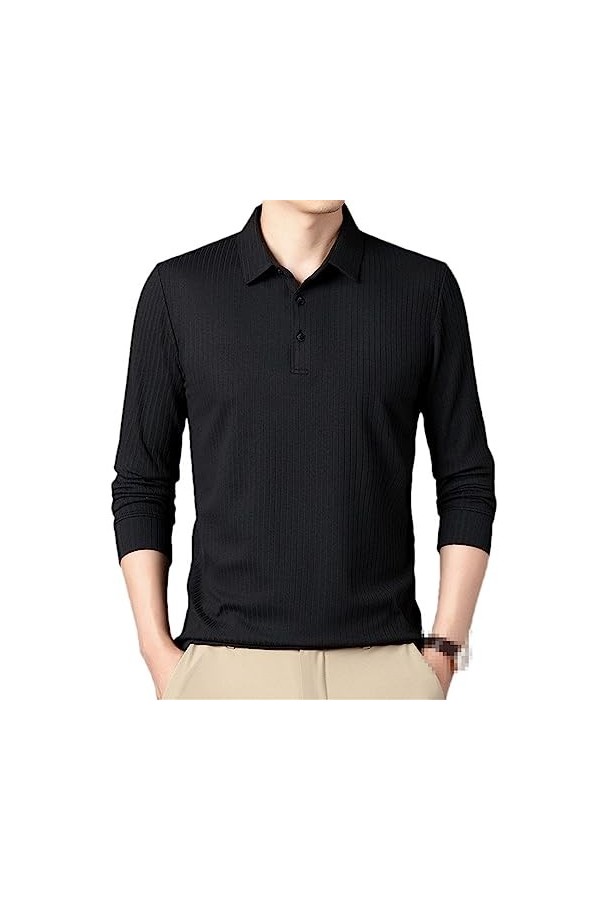 Streetwear Mode Hommes À Manches Longues Polos Printemps Automne Basique Affaires Coréen Lâche Décontracté Hauts