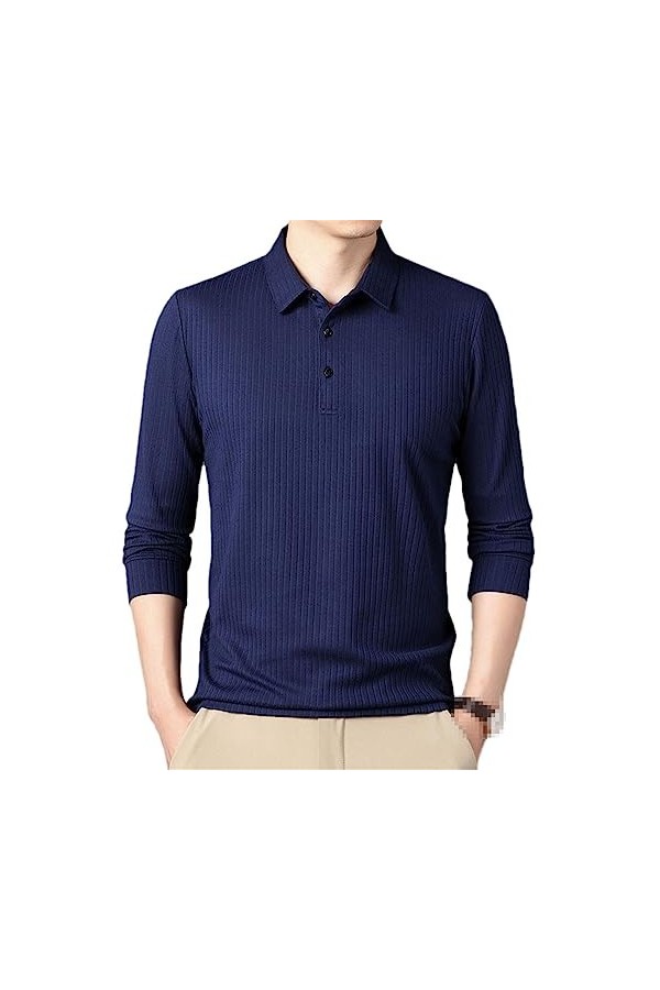 Streetwear Mode Hommes À Manches Longues Polos Printemps Automne Basique Affaires Coréen Lâche Décontracté Hauts