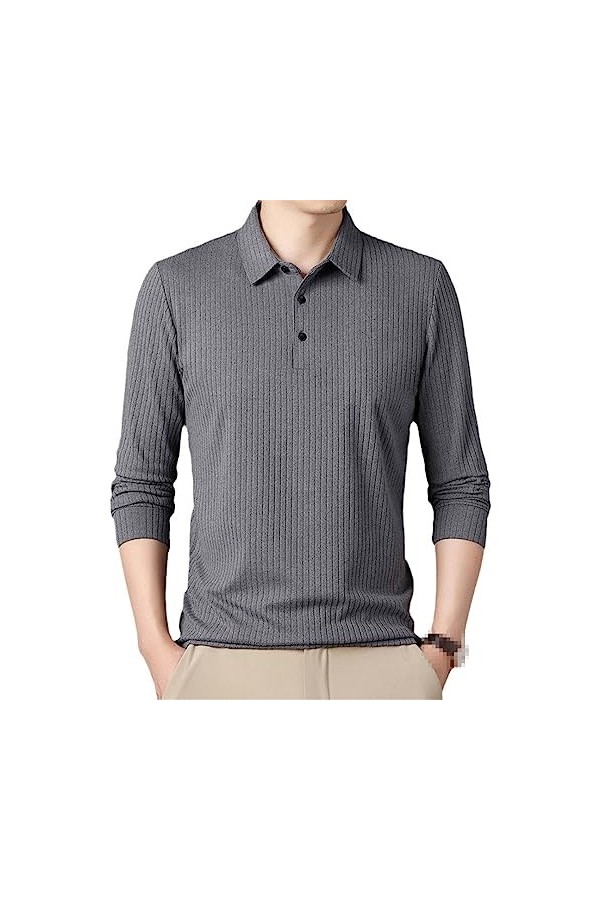 Streetwear Mode Hommes À Manches Longues Polos Printemps Automne Basique Affaires Coréen Lâche Décontracté Hauts