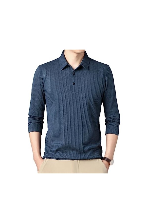 Streetwear Mode Hommes À Manches Longues Polos Printemps Automne Basique Affaires Coréen Lâche Décontracté Hauts