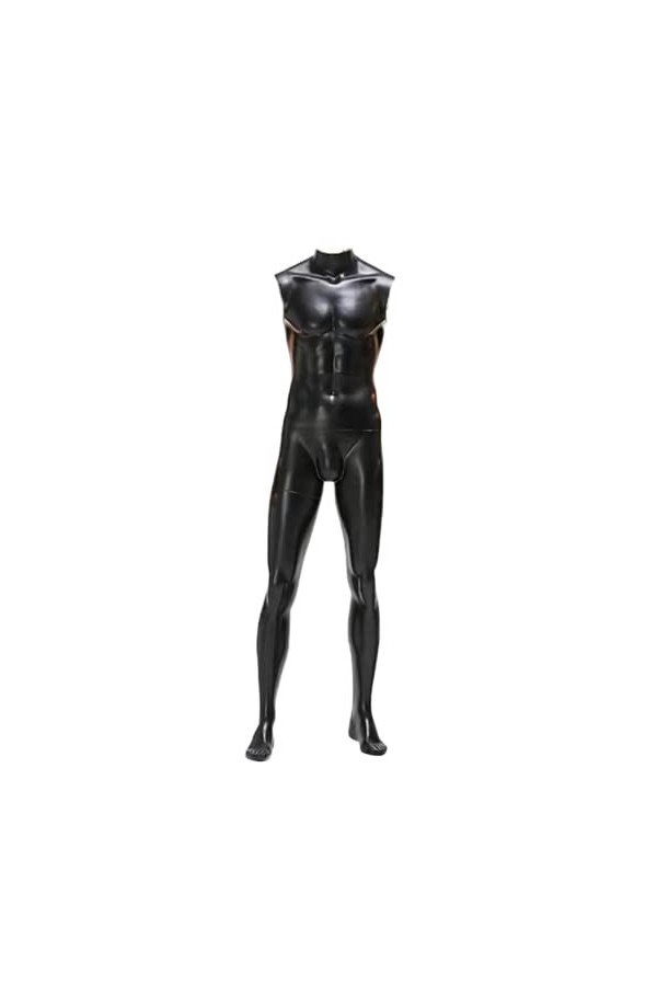 Catsuit Homme Sexy Cuir Verni Body Combinaison Wetlook Jumpsuit Erotique Bodysuit Color:Balck,Size:XL 