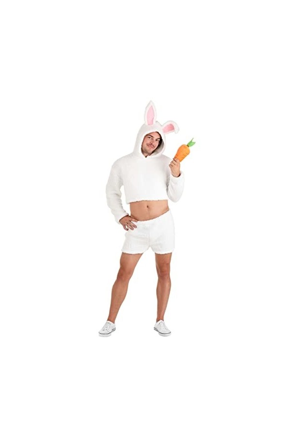 Bayi Co. Mens Sexy White Bunny Fancy Dress Costume Medium