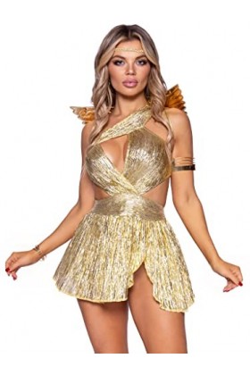 Leg Avenue 87111 02625 Carnival Costume, Theme Party, Gold, XS Taglia Italiana 38 