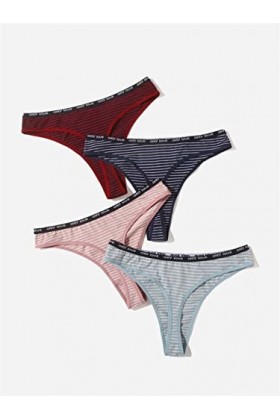 UYROOSS Culotte for Femmes 4pack Plus Set de Culotte rayée, Culottes de sous-vêtements Soft Elastic Culottes Color : Multico