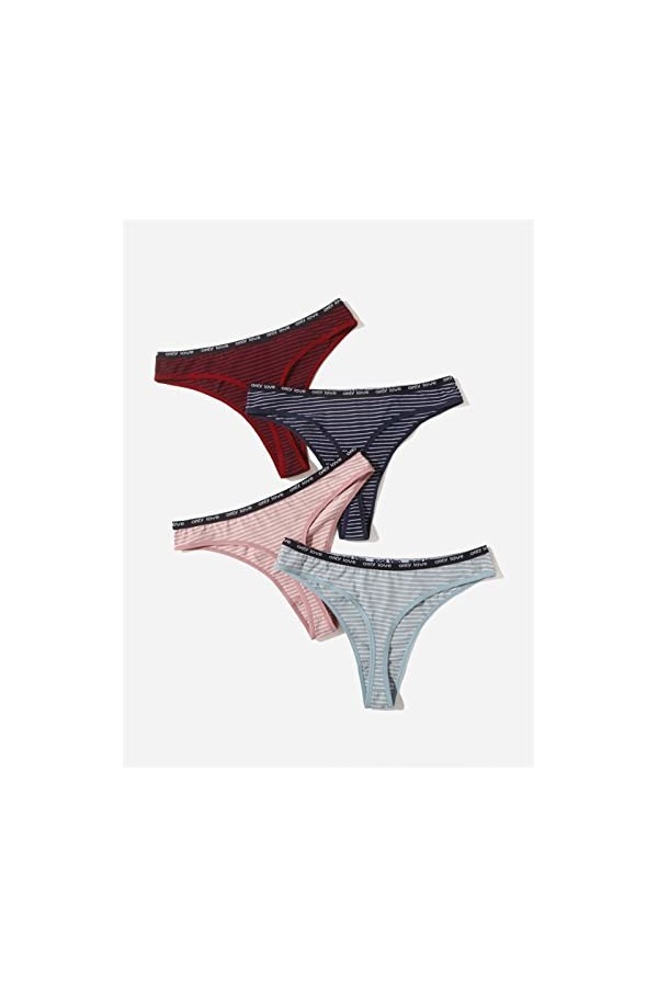 UYROOSS Culotte for Femmes 4pack Plus Set de Culotte rayée, Culottes de sous-vêtements Soft Elastic Culottes Color : Multico