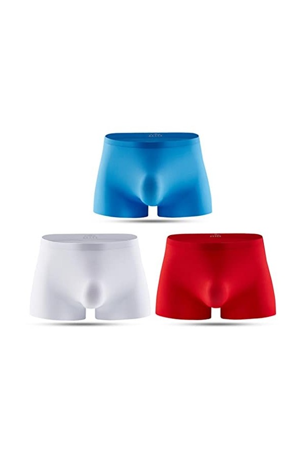 Fnho Sexy Hommes,String Homme Sexy Elephant,Boxer en Soie glacée, sous-vêtements Sexy Respirants 3 Paquets -C 3-Pack _XL