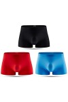 Fnho Sexy Hommes,String Homme Sexy Elephant,Boxer en Soie glacée, sous-vêtements Sexy Respirants 3 Paquets -C 3-Pack _XL