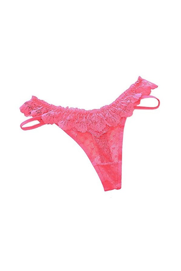 YiyiLai Femme sous-vêtement Lingerie Invsible Nœud Papillon G-String Tong Culotte Sexy Dentelle Violet