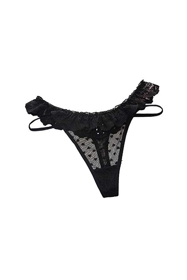 YiyiLai Femme sous-vêtement Lingerie Invsible Nœud Papillon G-String Tong Culotte Sexy Dentelle Violet