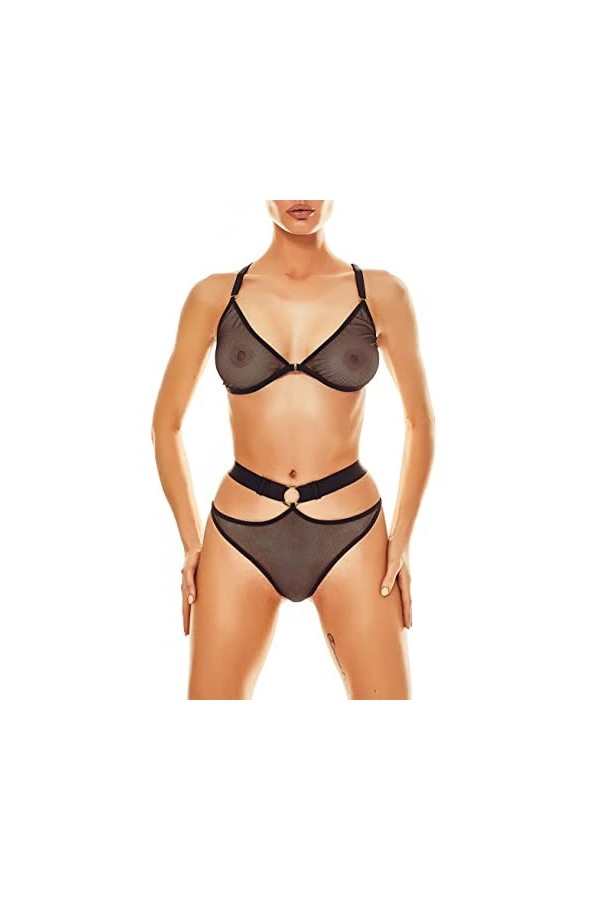 anais apparel Ensemble de lingerie AA052439, Noir , S-M