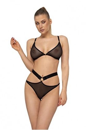 anais apparel Ensemble de lingerie AA052439, Noir , S-M