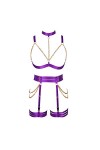 PETMHS Harnais pour femme - Style punk - Avec découpes - Pour lingerie et porte-jarretelles, violet, taille unique