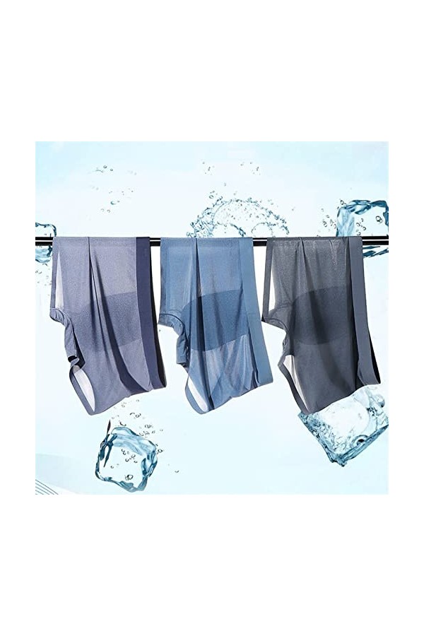 NAZARR Summer Men Ice Silk Underwear Boxer Brief Color : 3PCS E, Size : 3PCS_70-80KG 